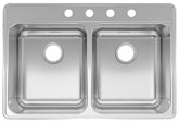 KINDRED CDLA3322-8-4CBN Kitchen Sink, 33 in OAW, 8 in OAD, 22 in OAH, Stainless Steel, Topmount/Drop-In Mounting